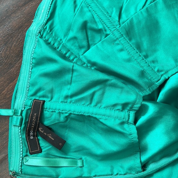 BCBG Maxazria Strapless Emerald Silk Dress - Picture 5 of 8